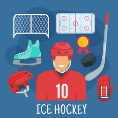 Ice hockey symbol for winter sports games design