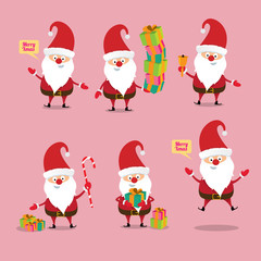 Santa Claus collection. vector illustration