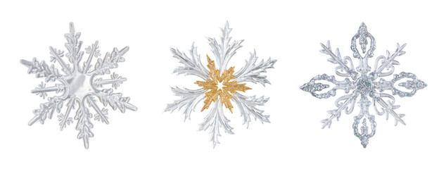 Set of transparent snowflakes.