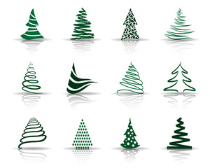 Weihnachtsbaum Iconset - Grün (Schatten)