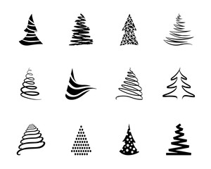 Weihnachtsbaum Iconset - Schwarz