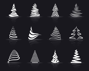 Weihnachtsbaum Iconset - Weiß (Schatten)