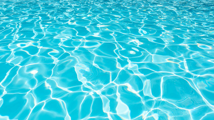 Blue water surface in swimming pool