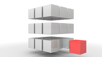 Cubes in a arrangement