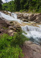 surroundings Yang Bay waterfall in Vietnam