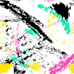Brush stroke seamless pattern. Summer, spring bright texture for fabric, prints, cloth, postcards. Chaotic free hand composition