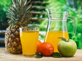 various fruits and juice