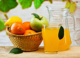 various fruits and juice