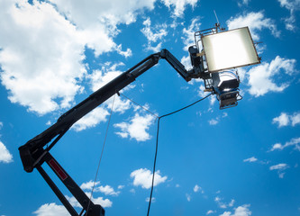 Naklejka premium HMI daylight projector hanging