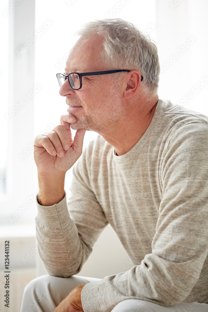 Sticker close up of smiling senior man in glasses