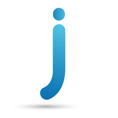 Letter j with blue color on white background