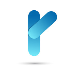 Letter r with blue color on white background