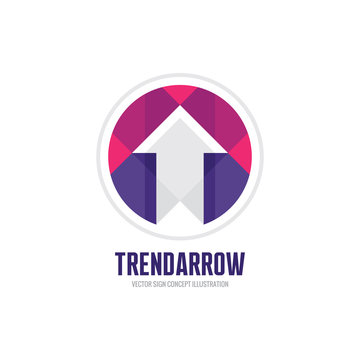 Trend arrow - vector logo template concept illustration. Abstract sign in geometric style. Design element.