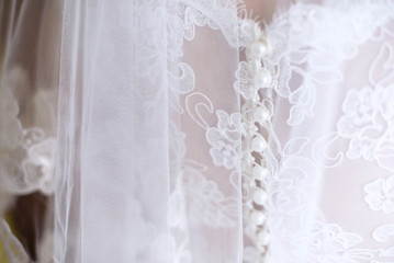 Blurred wedding dress.