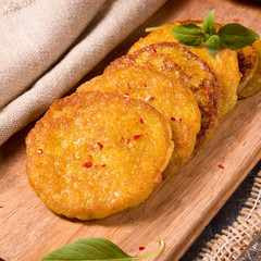 Potato pancakes with pumpkin puree