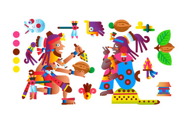 flat style aztec element collection