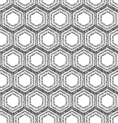 Pointillism style hexagonal pattern