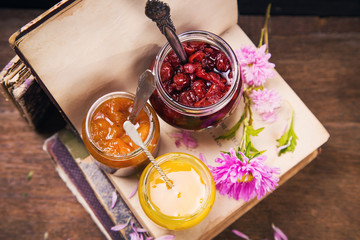 set of jam and honey