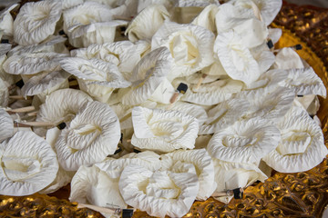 Artificial Flowers (Used during funerals) To mourn the dead before being burned by Buddhist ceremony in Thailand. 