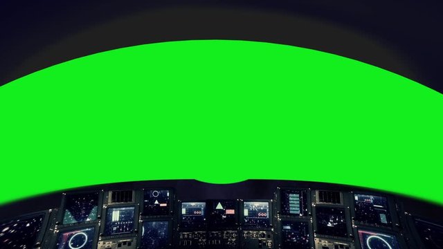 Inside a Spaceship Cockpit on a Green Screen