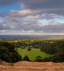 Fototapeta na wymiar Evening view from The Edge at Alderley Edge, Cheshire, UK