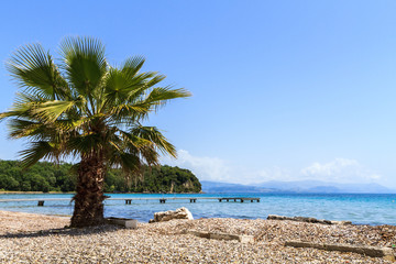 Strand in Korfu, Griechenland.