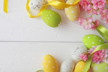 easter eggs frame background