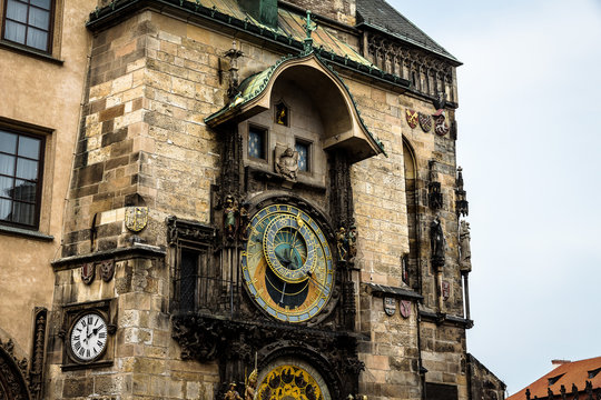 Die astronomische Uhr am Altst&auml;dter Rathaus in Prag, Tschechische Republik