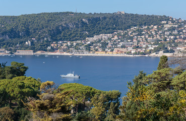 view of the coast of the French Riviera near Nice