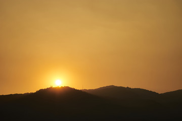 Sunset over Doi Suthep temple.