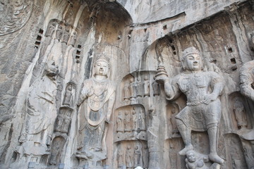 Naklejka premium Luoyang The Buddha of Longmen Grottoes in China