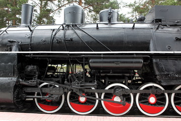 Obraz premium old style train in railroad