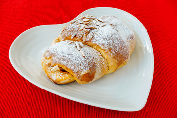 Portuguese Croissant filled with Custard