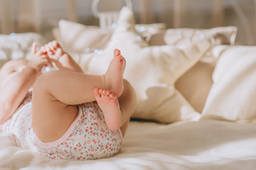 Obraz na płótnie Canvas Photo of newborn baby feet