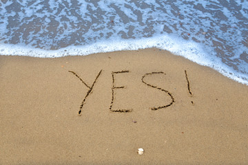 yes, written in the sand at the beach
