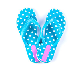 summer fashion blue Flip Flop Sandals Isolated 