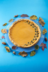 Pumpkin tart decorated