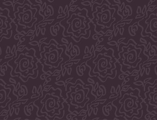 deep dark laze style tender rose floral abstract vector illustra