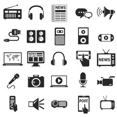 Media Icons. Technology and electronics devices set