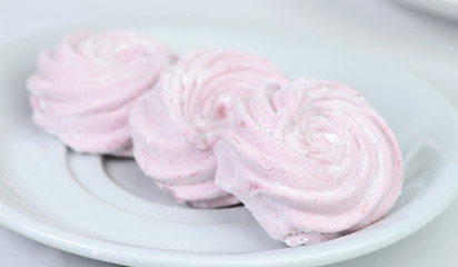 natural pink marshmallow closeup