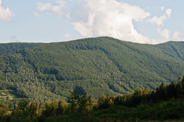 View of the ridge Carpathian mountains on west Ukraine