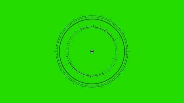 Minimal Futuristic Science Fiction Lock On Sniper Target HUD on a Green Screen