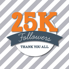 25k followers social media thank you banner