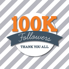 100k followers social media thank you banner