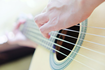 playing guitar