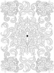 Mandala flower coloring vector for adults