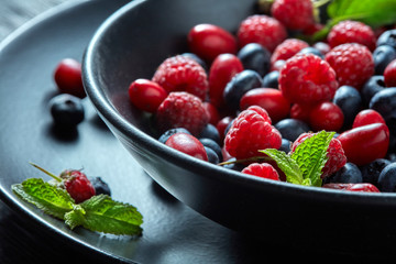 Fresh berries in the bowl.