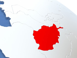 Afghanistan on globe