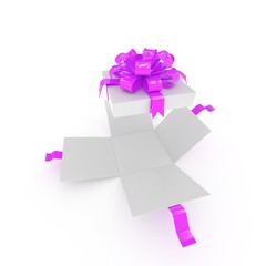 open gift box on white background. 3d rendering.