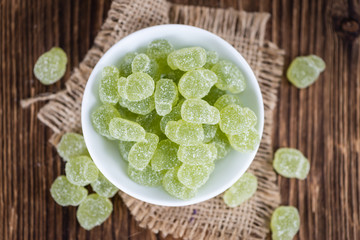Sour gummy candy (apple taste)